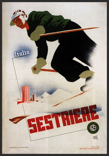 Locandina Sestriere 1935 - Sci Club Sestriere Vialattea